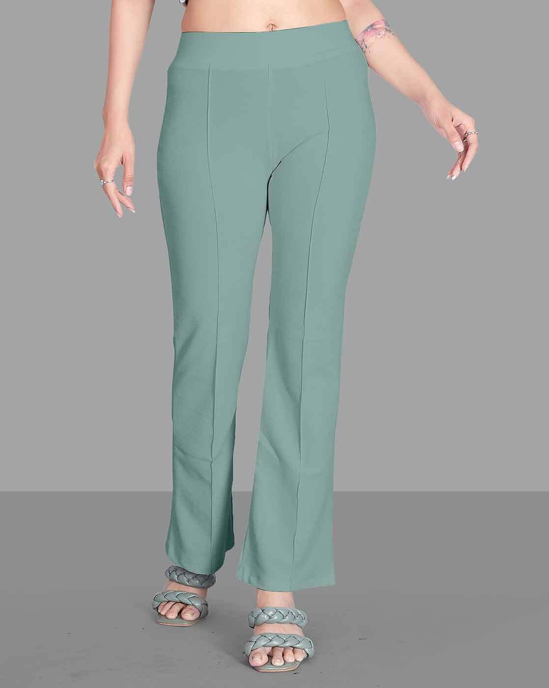 Buy Sea Green Trousers & Pants for Women by WUXI Online