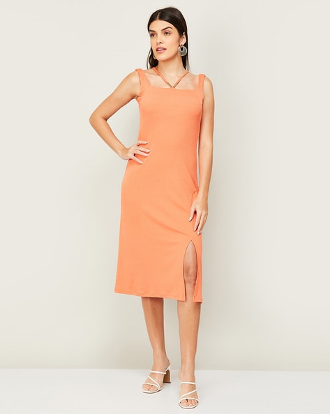 Coral on sale sheath dress