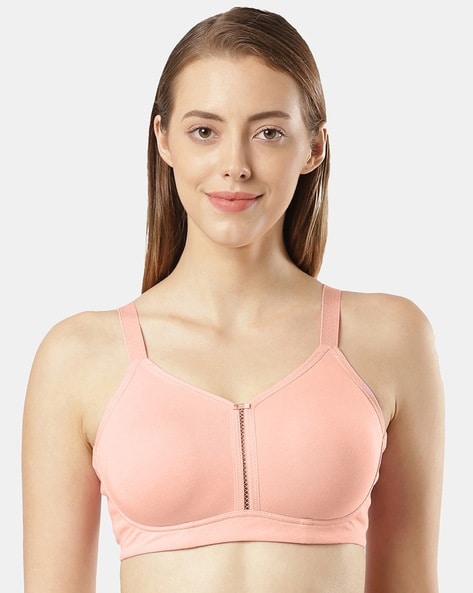 ES08 Wirefree Non Padded Cotton Elastane Full Coverage Seamless Cup Nursing  Bra with Front Opening