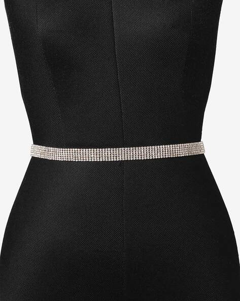 Buy Women Rhinestone Belt Wide Glitter Waist Belt Glitter Belt with Buckle  Shiny Artificial Diamond Waist Belt for Jeans Dresses (Silver) at Amazon.in