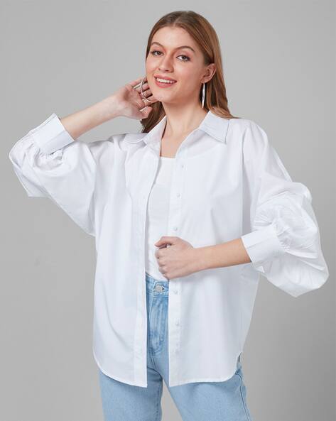 ladies big white shirt