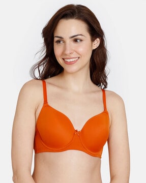 Buy Zivame Padded Non Wired 3/4th Coverage T-Shirt Bra - Ebony at Rs.777  online