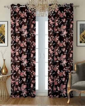 Set of 2 Floral Printed Long Door Curtains-image-39