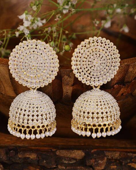 White jhumkas on sale