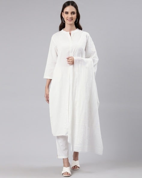 Buy White Kurta Suit Sets for Women by Fashion Basket Online | Ajio.com