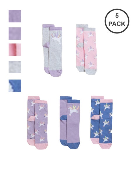 Buy Multicoloured Socks & Stockings for Girls by Marks & Spencer Online