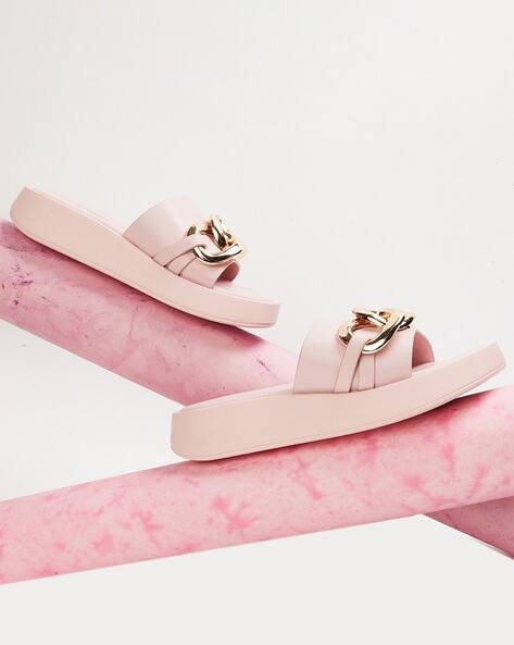 Ladies Sandals Pink Ribbon Flip Flops Pink Ribbon Flat Sandals