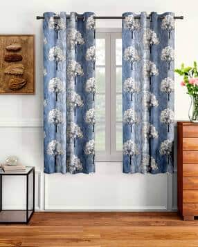 cortina eyelet curtain Set of 2 Floral Printed Window Curtains-picture-36
