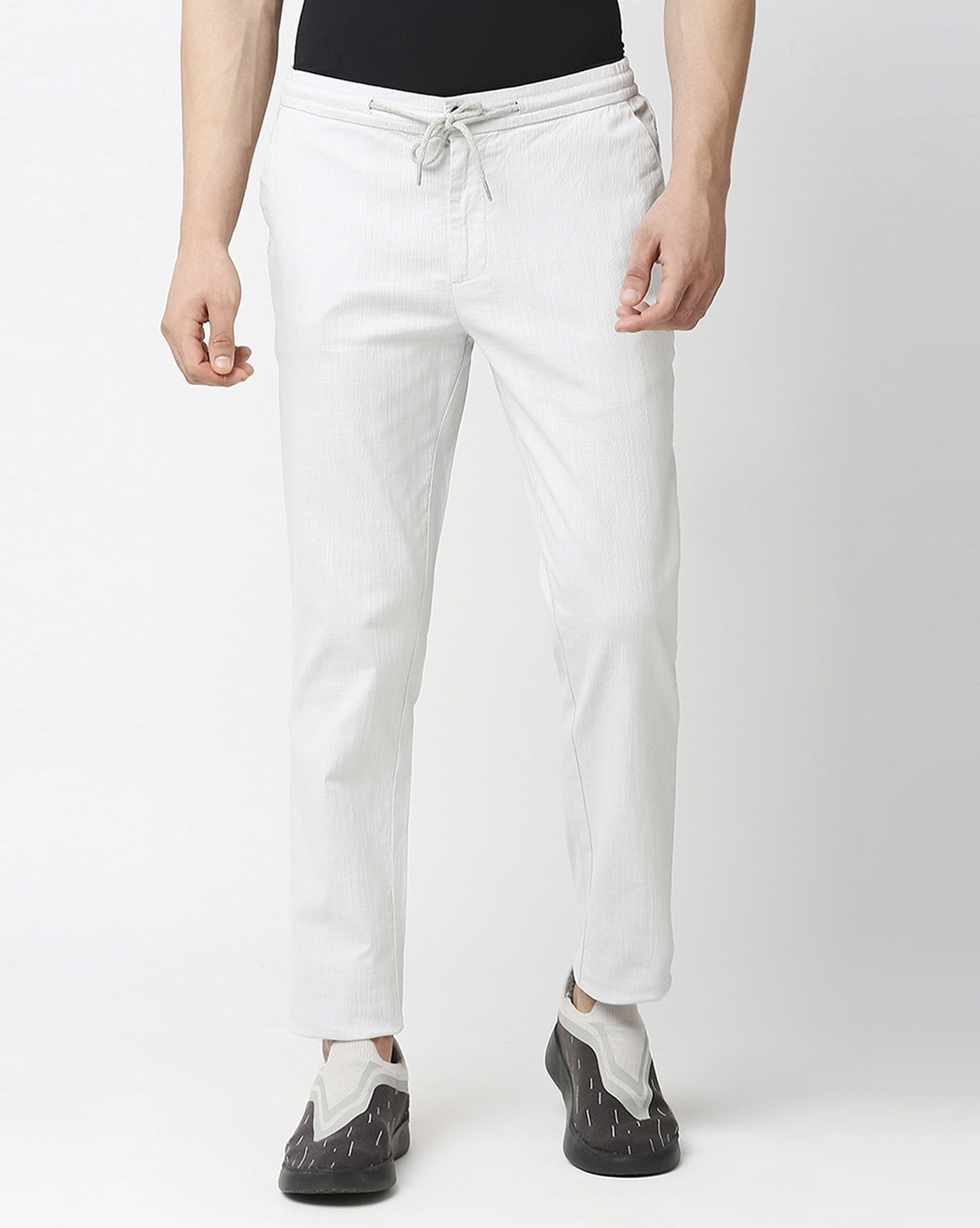GSOON Slim Fit Men White Trousers  Buy GSOON Slim Fit Men White Trousers  Online at Best Prices in India  Flipkartcom