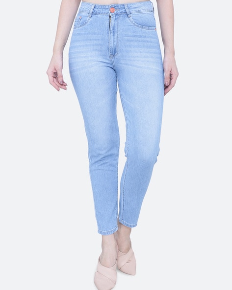 Buy Ice Blue Jeans & Jeggings for Women by Fck-3 Online