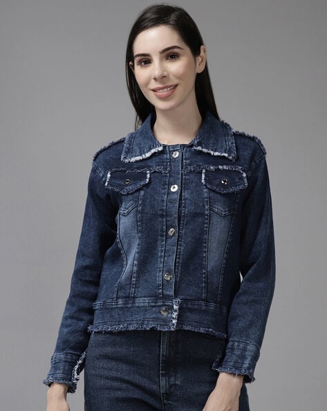 Buy Girls Blue Print Regular Fit Jacket Online - 766074 | Allen Solly