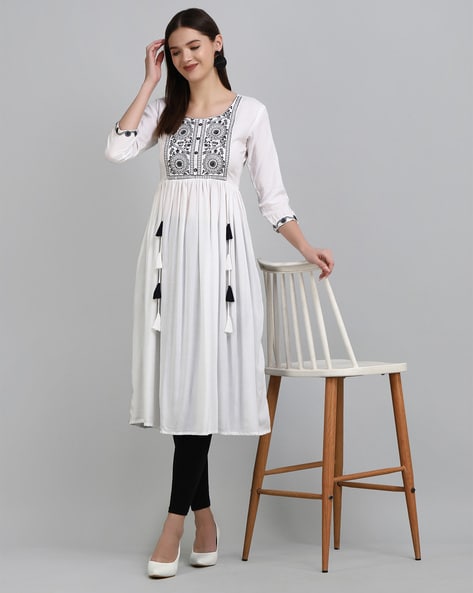 TRENDY WHITE BEAUTY V0L.0.1 Rayon Kurti Wholesale catalog