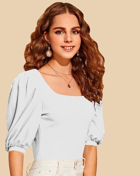 Buy White Tops for Women by DREAM BEAUTY FASHION Online