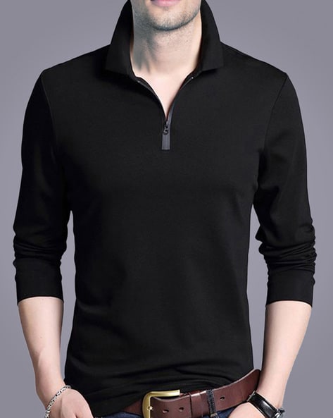 Regular Fit Full Sleeves Henley T-Shirt