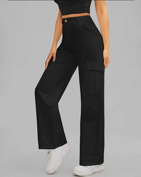 Stylish Cotton Fabric Womens Cargo Pant Trendy  Comfortable Cargo Pant  Grey Color Cargo Elastic Waist