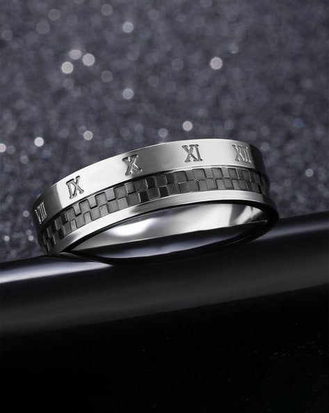Custom Logo Laser Engraved Signet Ring Gold Silver Black – Aydins Jewelry