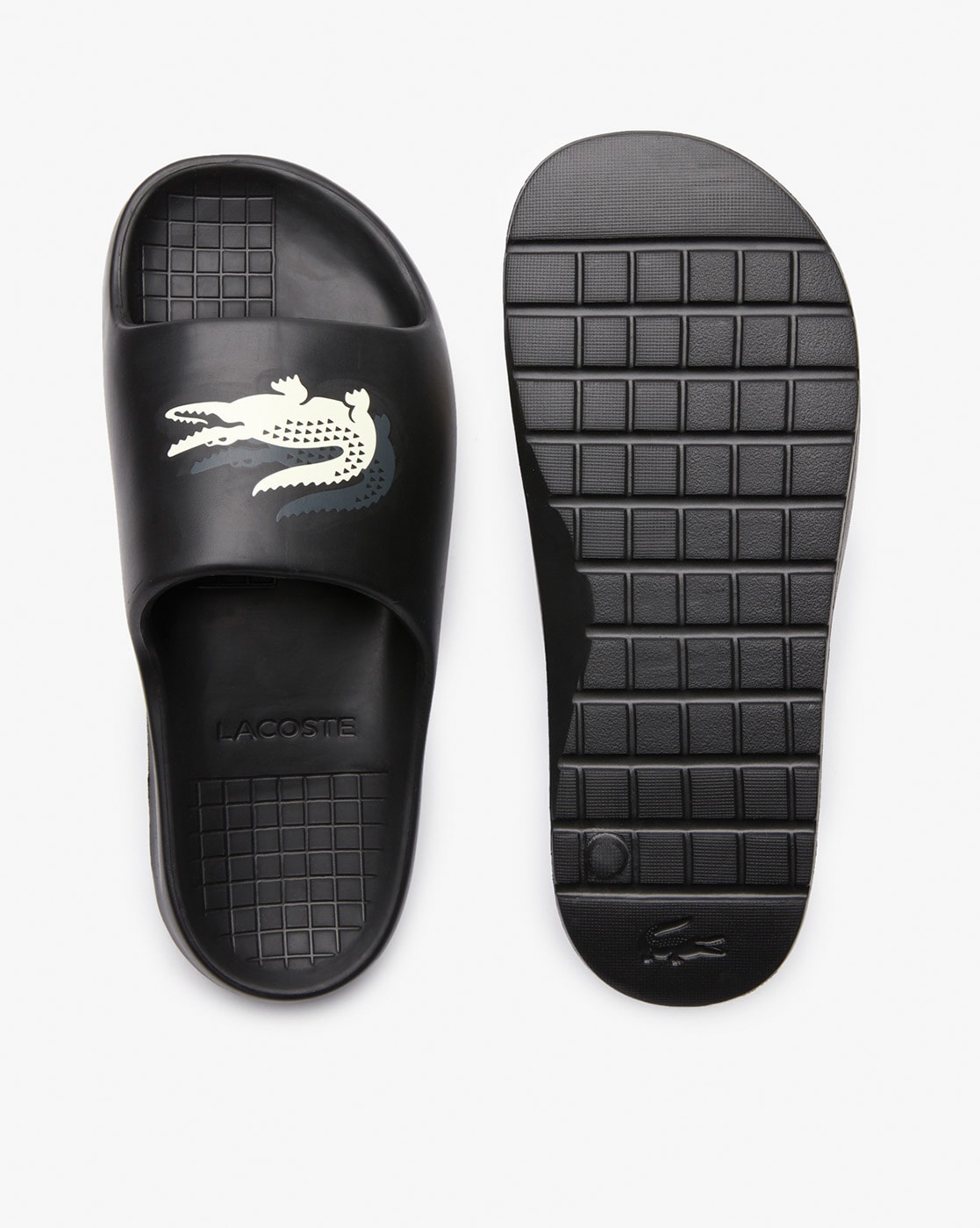 Lacoste best sale croco sliders