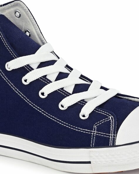 Navy blue converse sale high tops sale