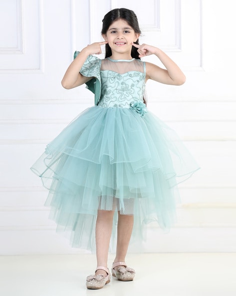 Product Name: *Toy Balloon Kids Sea Green Embellished Knee Length Girls  Party Wear Dress... | Party wear dresses, Girls party wear, Dress