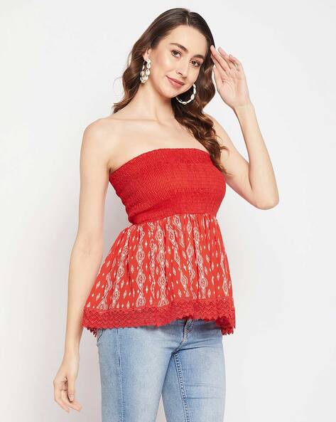 Buy Red Tops for Women by Ruhaan'S Online