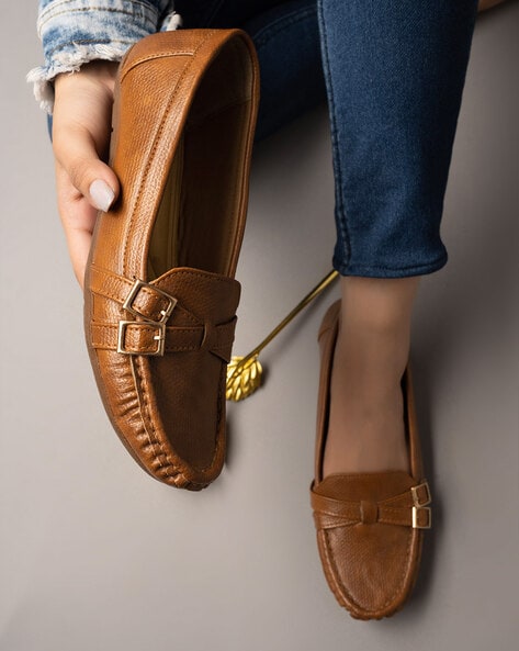 Tan hot sale flat loafers