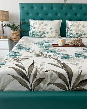 urban space 200 TC Floral Print King Size Bedsheets with Pillow Covers-picture-30
