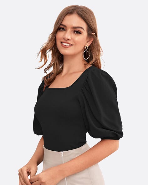 Buy Black Tops for Women by London Belly Online | Ajio.com