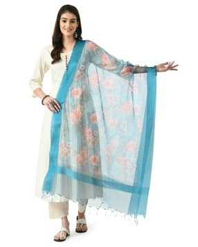 Floral Print Organza Dupatta-image-35