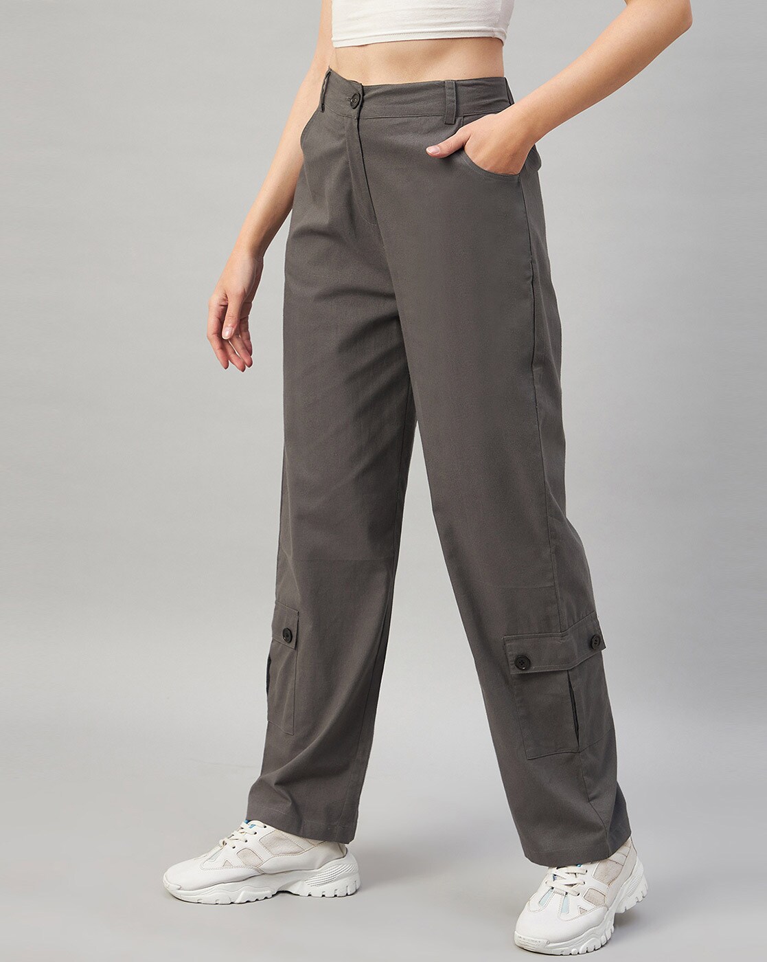 Buy Grey Trousers & Pants for Women by ORCHID BLUES Online