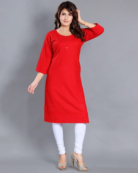 Cotton Plain Straight Kurtis for Jeans, Size: XL at Rs 499 in Surat