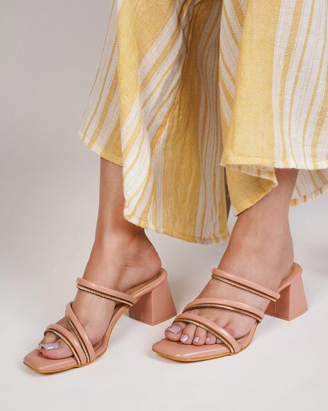 Buy Beige Heeled Sandals for Women by Steppings Online