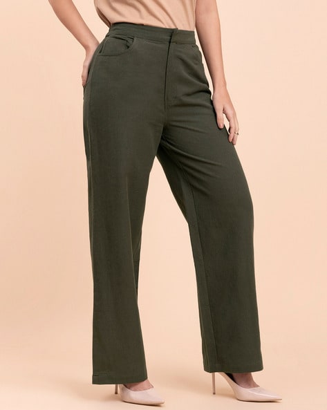 Buy FableStreet FableStreet Women Striped Relaxed Flared Trousers at Redfynd