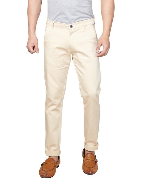Cream Belted Paperbag Tapered Trousers  Tapered trousers Tapered pants  Clothes