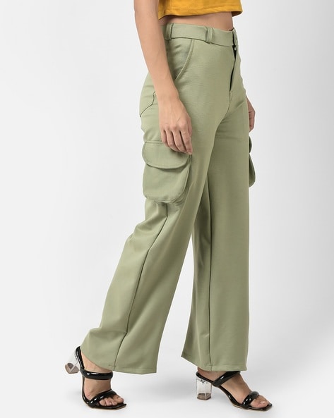 Twill Cargo Pants - Dark khaki green - Ladies | H&M US