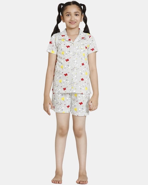 Zivame Women Grey Red Printed Night Suit 2025 - Technical View