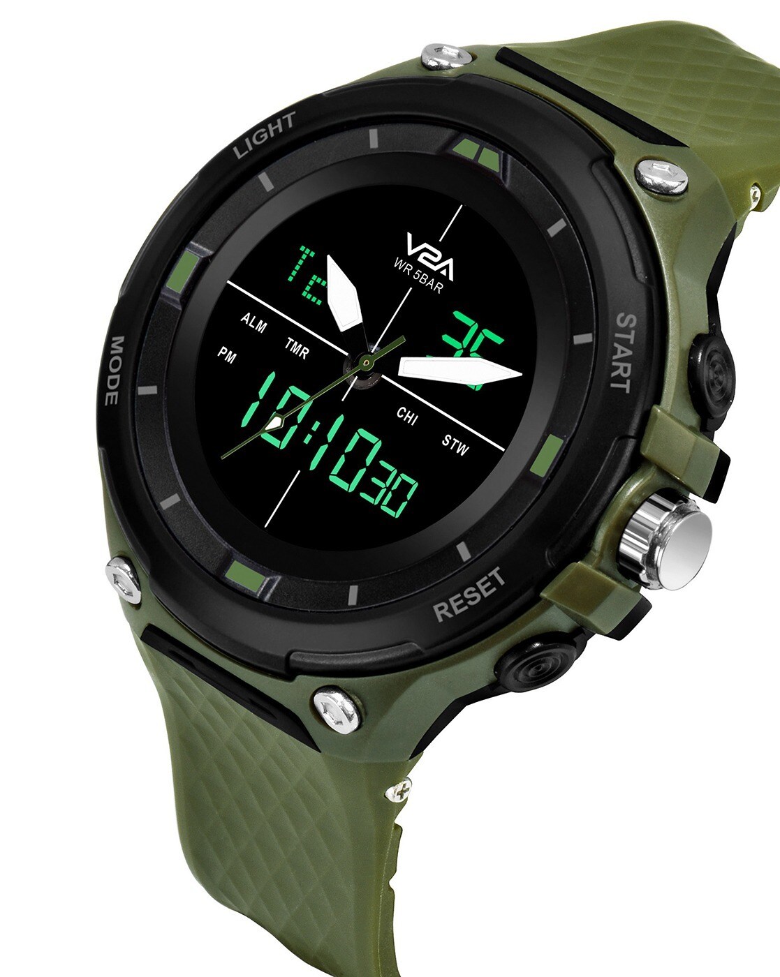 V2A Army Camo Green Chronograph Shockproof Waterproof Analog-Digital D –  v2awatches