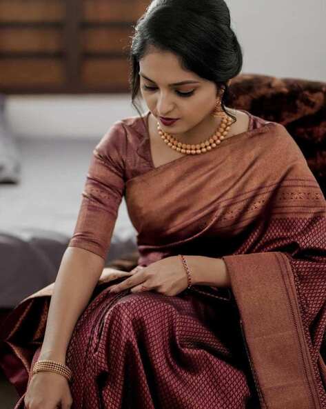 Maroon Color New Design Soft Lichi Silk Design in All Over the Body With  Heavy Jaquard Border Design Full Body With South Indian Saree - Etsy | Soft silk  sarees, Saree, Party