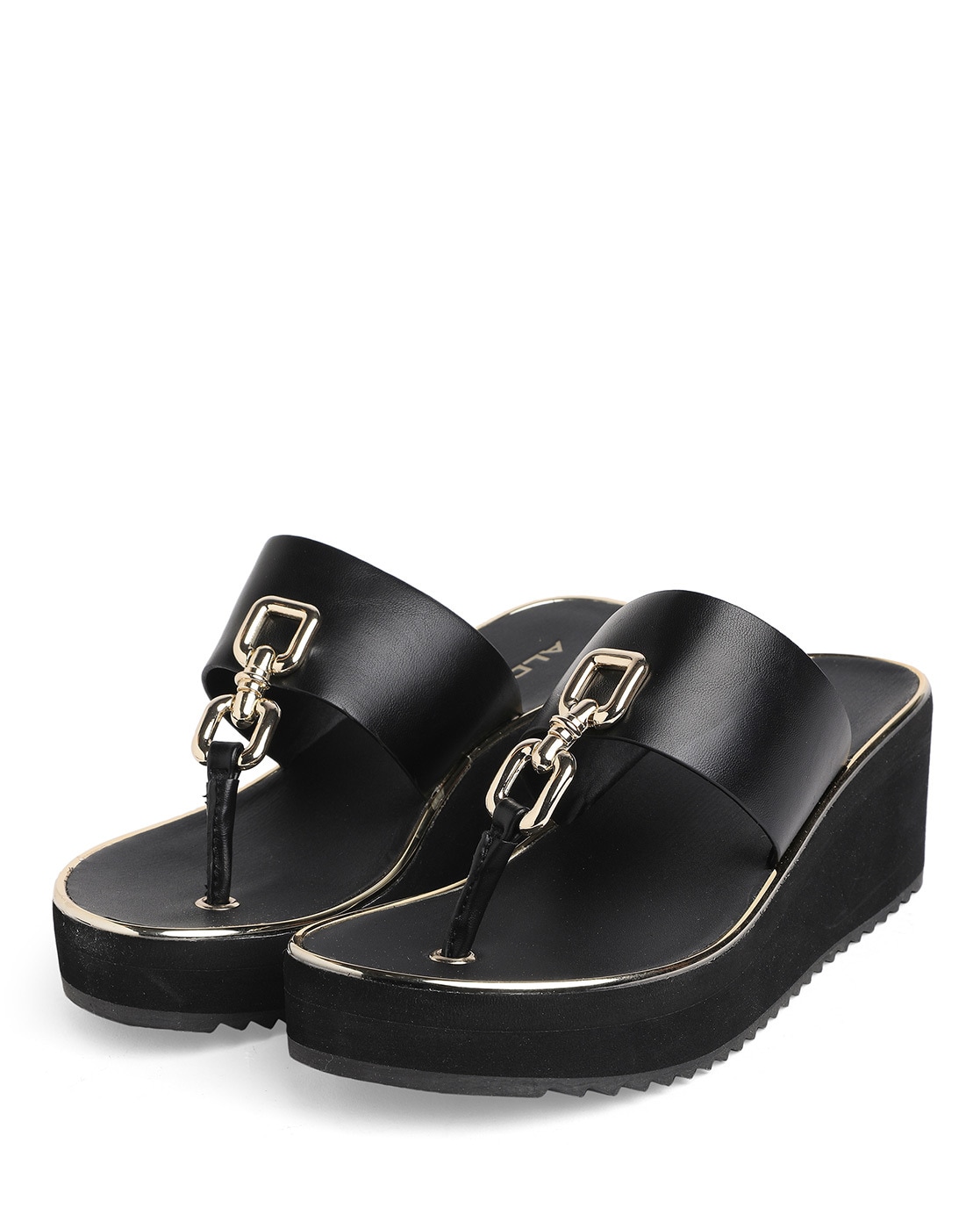 Plus Size - Strappy Platform Wedge Sandal - Patent Black (WW) - Torrid