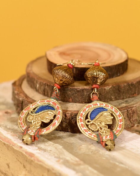 Buy Raja Rani Miniature Art Earrings by SHVET at Ogaan Online Shopping Site