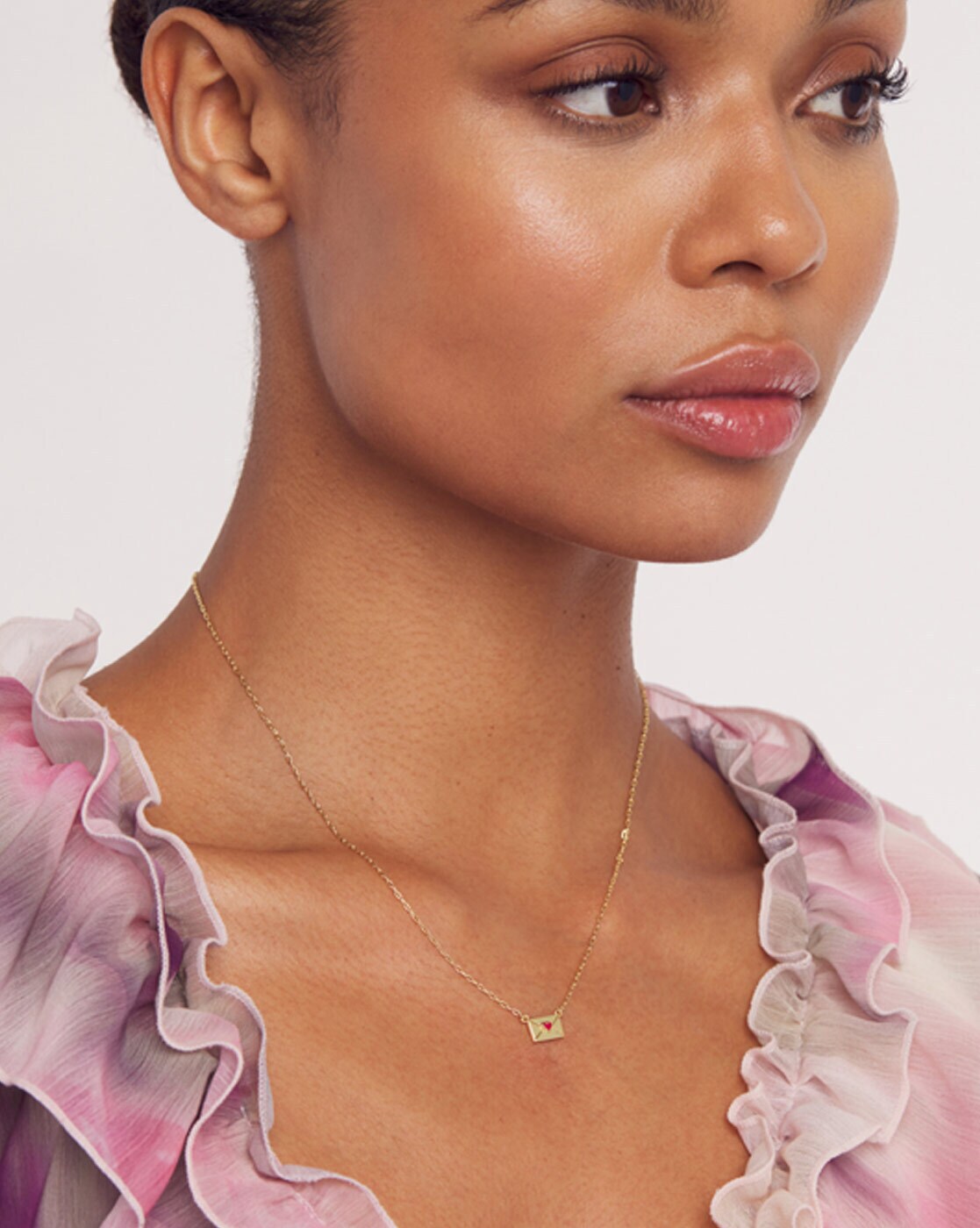 Ted Baker Hannela crystal heart pendant necklace in pink and rose gold |  ASOS