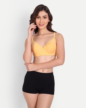 Buy Quttos Wirefree T-shirt Padded Bra - Yellow online