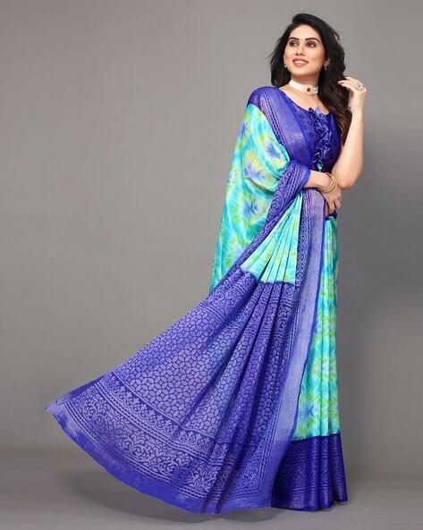 Sky Blue Lichi Silk Saree for Wedding and Bridesmaid With Blouse in USA,  UK, Malaysia, South Africa, Dubai, Singapore