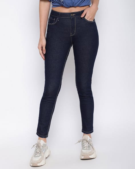 High-Rise Flat-Front Slim Fit Jeans