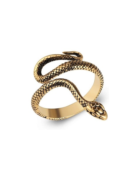 Buy Gold Snake Ring, Bohemian Rings, Adjustable Ring, Snake Coiled, Brass  Snake Ring, Snake Band, Open Serpent Jewelry, Stacking Animal Rings Online  in India - Etsy