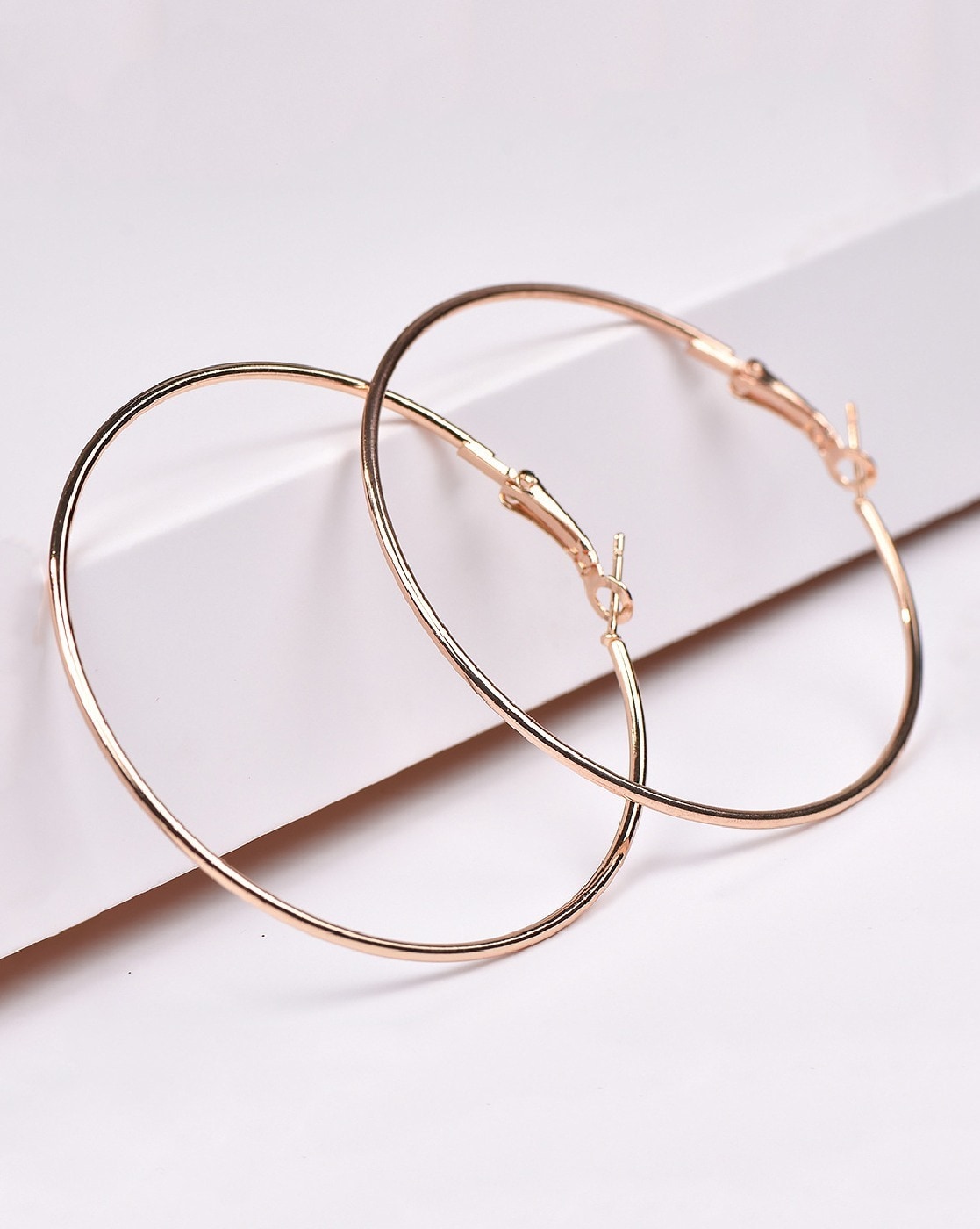 Large Rose Gold Stainless Steel Hoop Earrings for India  Ubuy