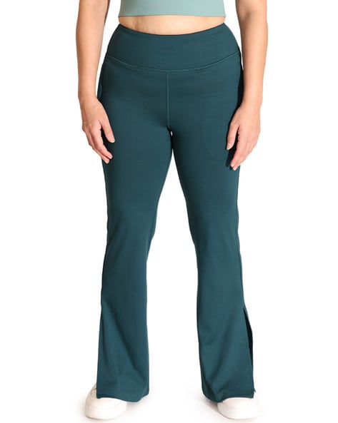 Buy BlissClub Women Melange Flare Pants | Two Toned | High Rise | 4 Pockets  | Polycotton at