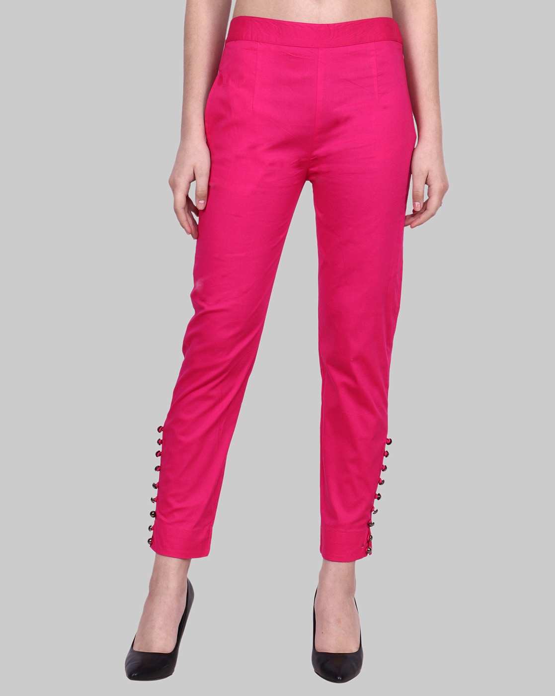 Buy Magenta Pink Ankle Pant Cotton Silk for Best Price, Reviews