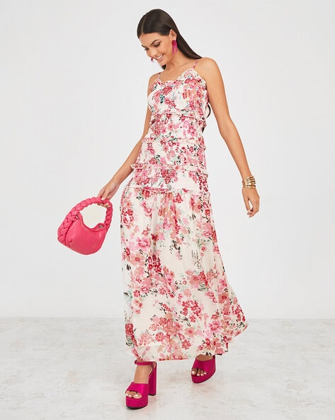 Floral Tiered Ruffle Maxi Dress | boohoo