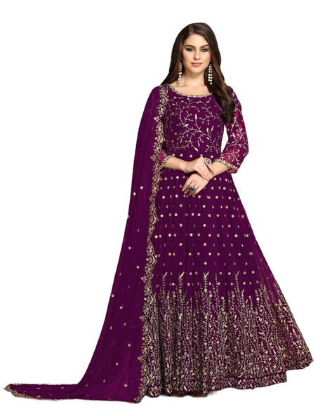 Buy online Purple Printed Tiered Ethnic Dress from ethnic wear for Women by  Kiana Fashion for ₹899 at 50% off | 2024 Limeroad.com