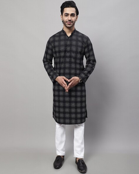 Even Micro Print Long Kurta